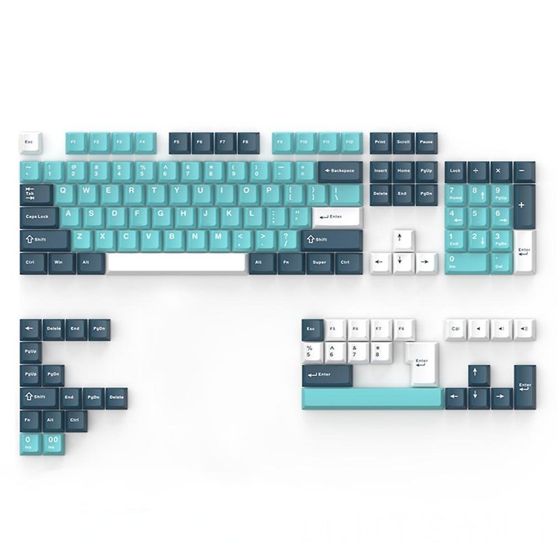 浸染果冻布丁 彩虹PBT双色机械键盘键帽 育阳蓝 - 电脑配件 - 其他材质 蓝色
