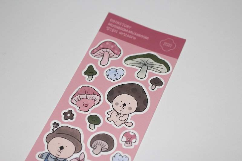 DDINGSTORY 粉色蘑菇贴纸 - 贴纸 - 其他材质 粉红色