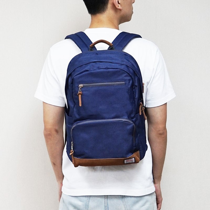 Argali 香港品牌 户外后背包 中性 大容量 实用 简约风 双肩包 YKK拉链 Fossa Backpack 深蓝色 - 后背包/双肩包 - 其他材质 蓝色