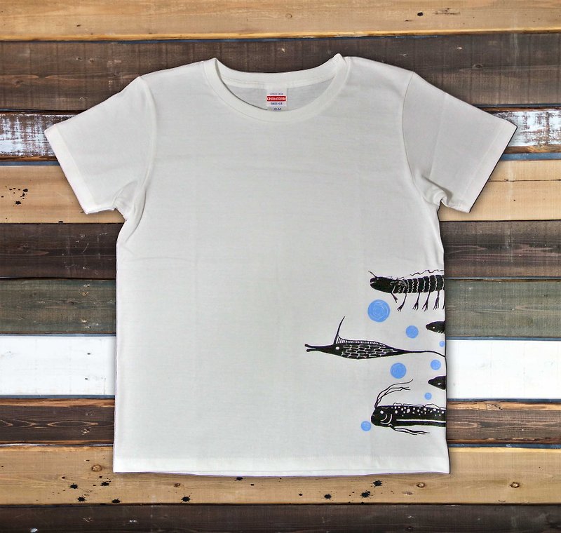 魚群Tシャツ　レディース - 女装 T 恤 - 棉．麻 白色