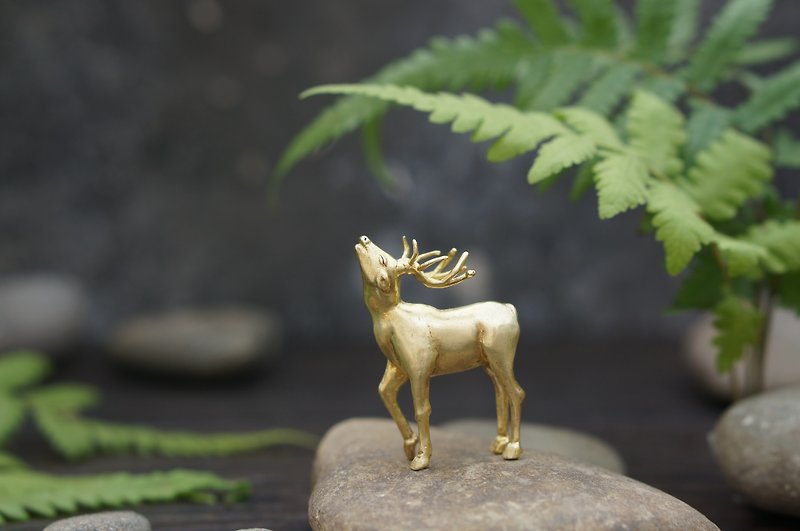 手工黄铜小鹿摆件迷你雕塑 - 摆饰 - 其他金属 金色