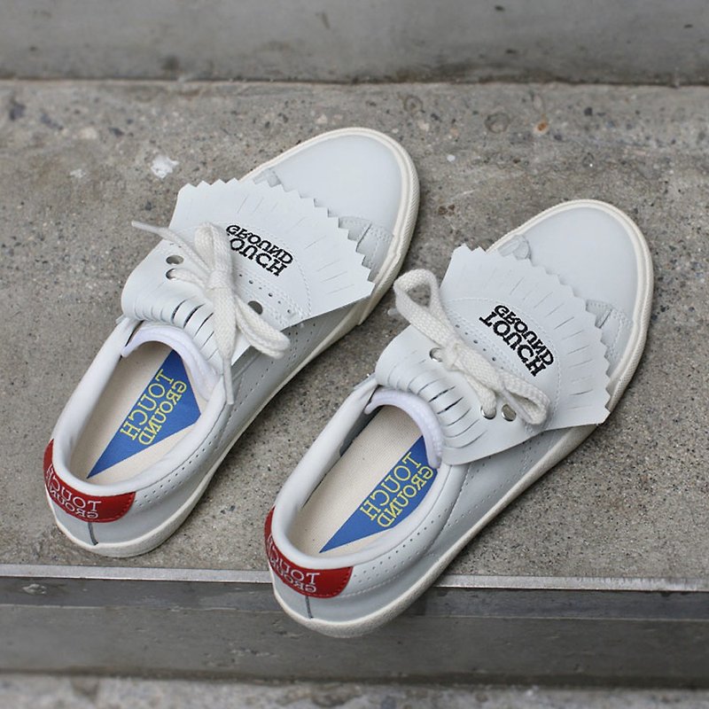 TOUCH GROUND 韩国品牌复古波鞋 VINTAGE TENNIS OG SNEAKERS RED - 女款运动鞋/球鞋 - 真皮 白色