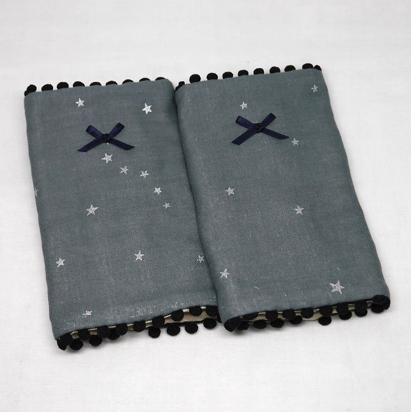 Japanese Handmade 8-layer-gauze droop sucking pads - 围嘴/口水巾 - 棉．麻 灰色