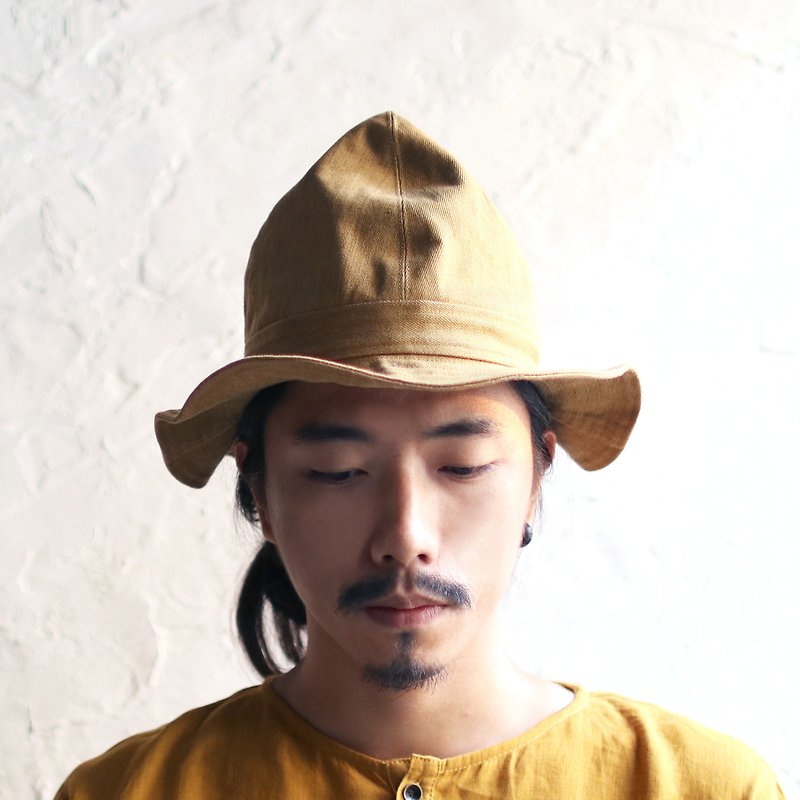Omake Omabow BIO HAT (芥黄) - 帽子 - 棉．麻 黄色
