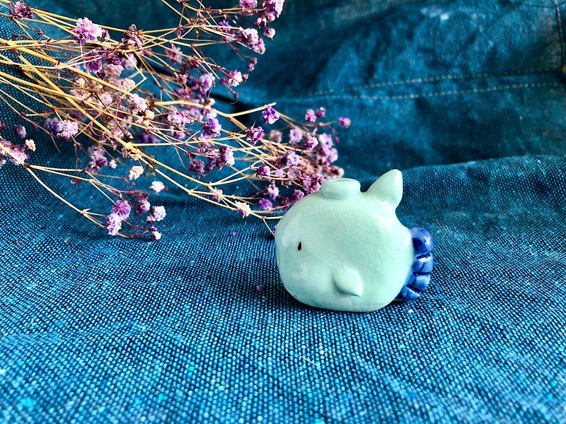 太阳鱼小花瓶 - 花瓶/陶器 - 陶 蓝色