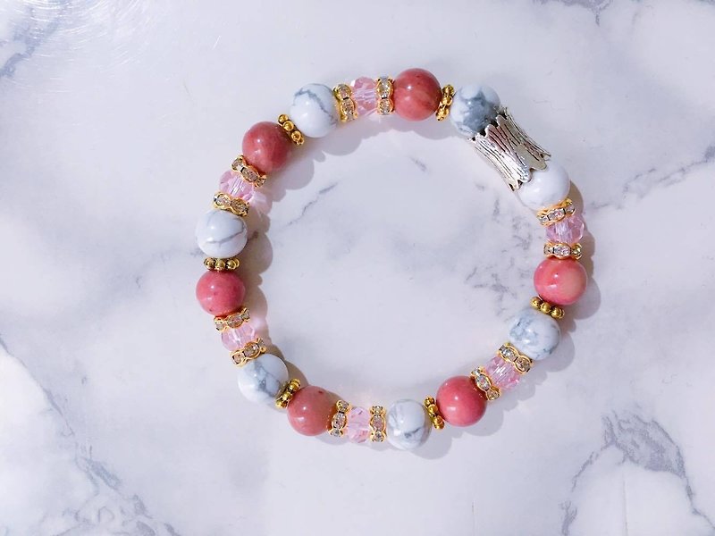 玫瑰原石 甜甜 矿石手链 - 手链/手环 - 宝石 粉红色