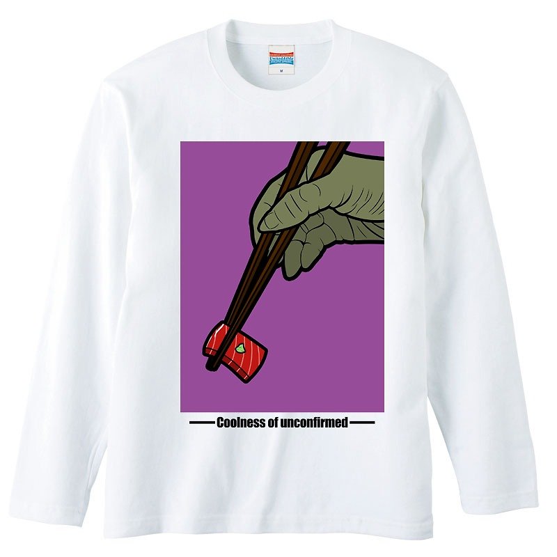 ロングスリーブTシャツ /  Alien / Sushi - 男装上衣/T 恤 - 棉．麻 白色