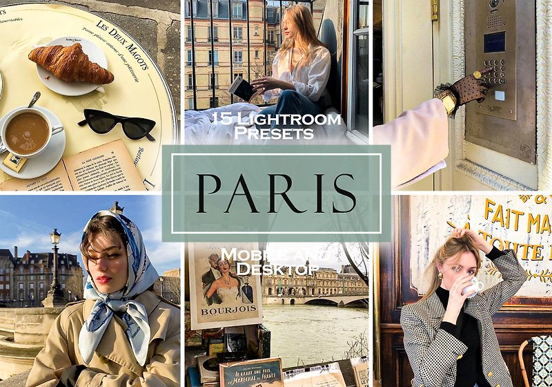 15 best PARIS lightroom french parisian insta blogger presets - 插画/绘画/写字 - 其他材质 白色