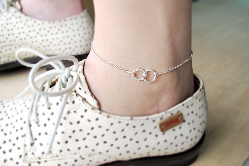 卷卷麻花-925纯银脚链(女款) - 脚链/脚环 - 纯银 白色