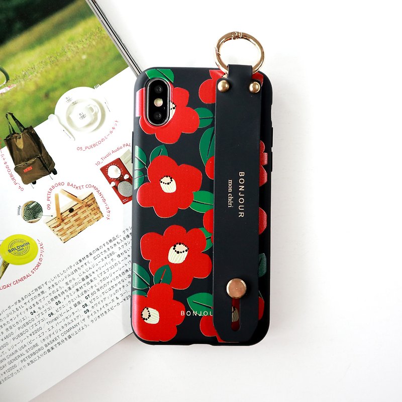 红罂粟花手带手机壳 - 手机壳/手机套 - 塑料 红色