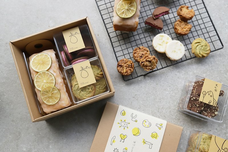 【常温出货】布朗尼可可磅蛋糕+饼干2盒入(方盒) - 手工饼干 - 新鲜食材 