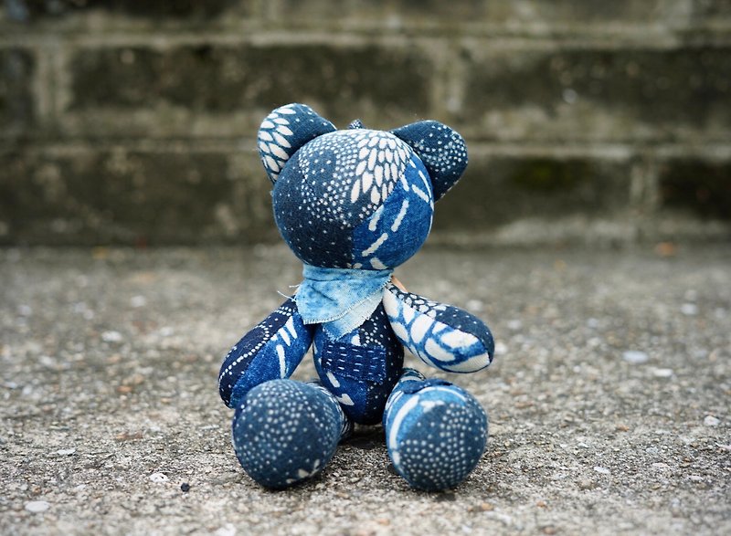 型染布【啤】玩具熊 手缝蓝染 - 其他 - 棉．麻 