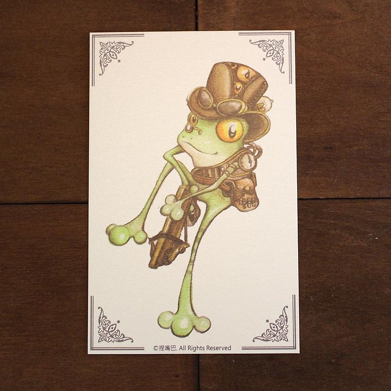 蒸汽庞克系列-青蛙明信片 - 卡片/明信片 - 纸 绿色