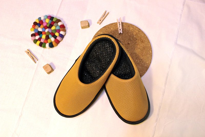 AC RABBIT 机能室内气垫拖鞋-全包式-黄色 舒适 减压 原创 - 室内拖鞋 - 聚酯纤维 黄色