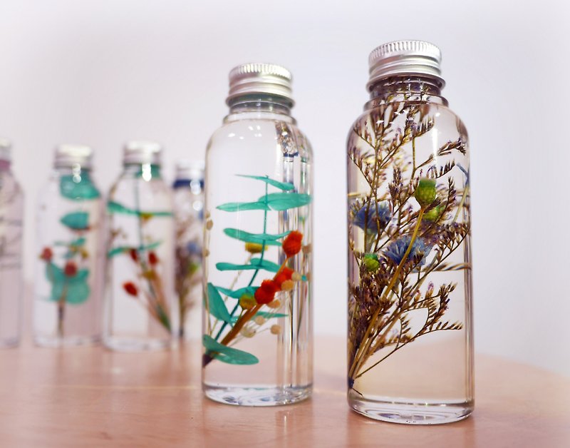 自然系 浮游花 植物标本瓶 两件组 - 干燥花/捧花 - 植物．花 蓝色