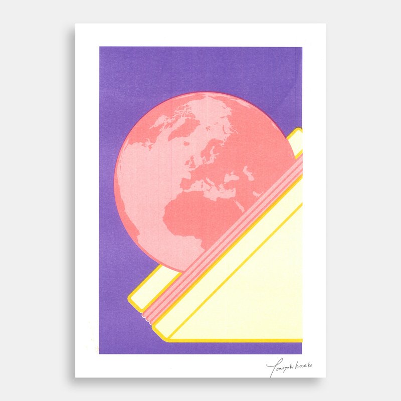 Art Print (RISO) - 火腿の地球 #03-2 -三明治 twilight edition - 海报/装饰画/版画 - 纸 紫色