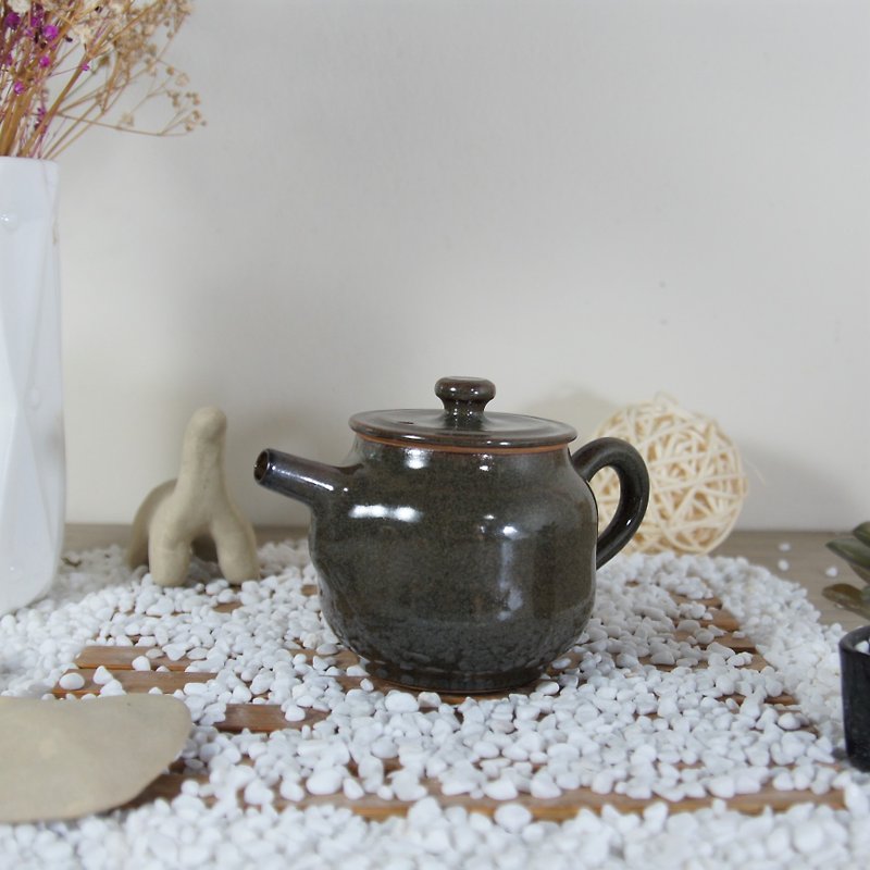 海参绿茶壶-容量约130ml - 茶具/茶杯 - 陶 绿色