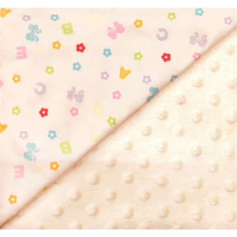Minky多功能 点点颗粒 携带毯婴儿毯冷气毯被 象牙米黄-英文字母 - 婴儿床上用品 - 棉．麻 橘色