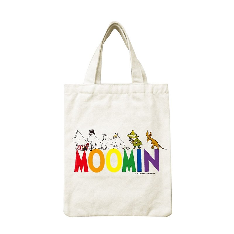 Moomin噜噜米授权-手提帆布包【 Happy Family】 - 手提包/手提袋 - 棉．麻 多色