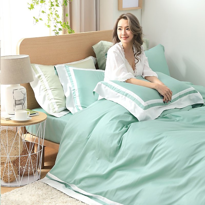 (加大尺寸)筑梦原色调-果漾绿60棉多层设计款床包四件组 - 寝具 - 棉．麻 绿色