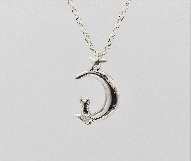 星月猫ネックレス - 项链 - 其他金属 灰色