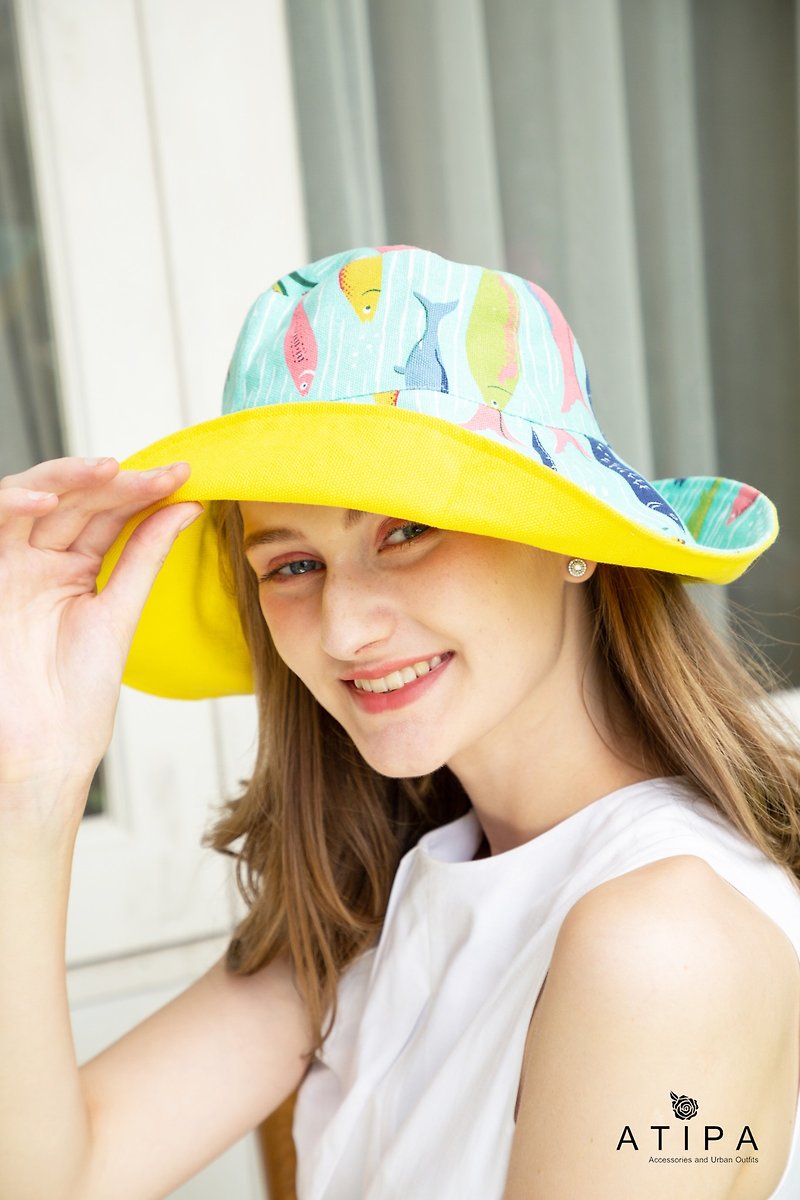 ATIPA可逆宽边太阳帽防晒防紫外线 - 帽子 - 棉．麻 多色