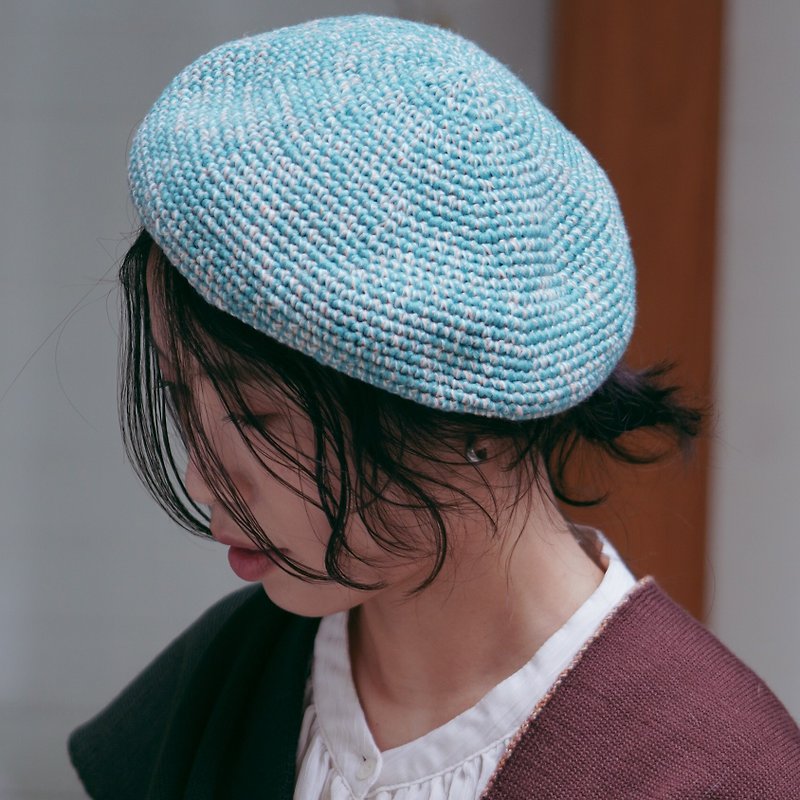 羊毛混纺贝蕾帽-湖绿色 - 帽子 - 羊毛 绿色