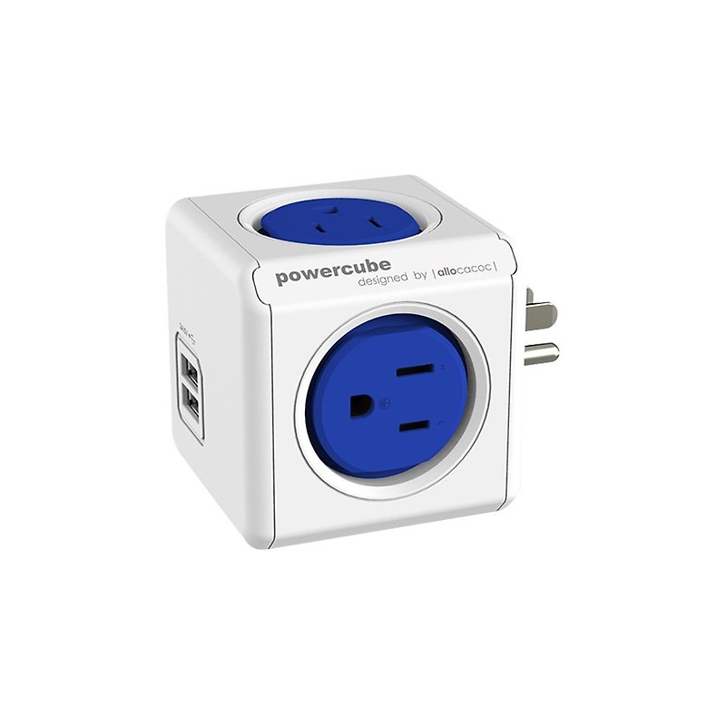 荷兰 allocacoc PowerCube双USB扩充插座/蓝色 - 充电宝/传输线 - 塑料 蓝色