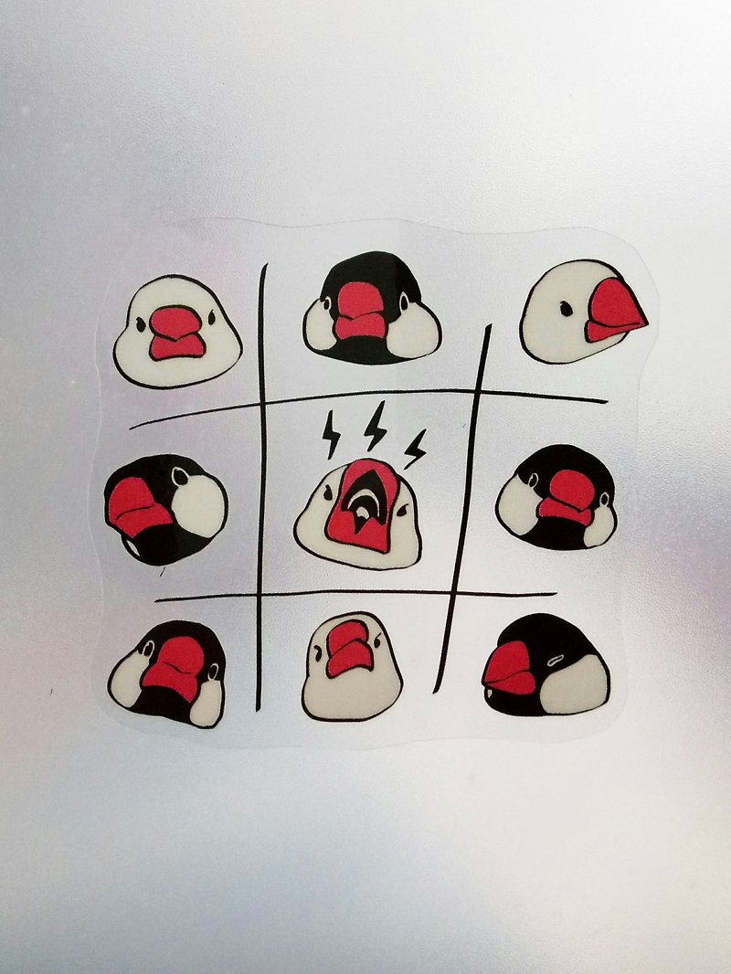 文鸟的井字游戏 防水贴纸 - 贴纸 - 纸 红色