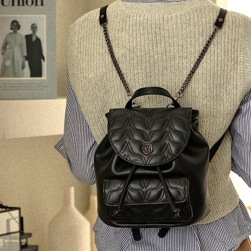 MINE'VIE 韓國製 Bonnie Backpack 背包 BLACK - 侧背包/斜挎包 - 其他材质 