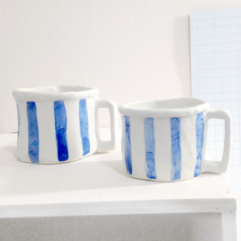 蓝色宁静 白瓷马克杯 (小) - 咖啡杯/马克杯 - 瓷 蓝色