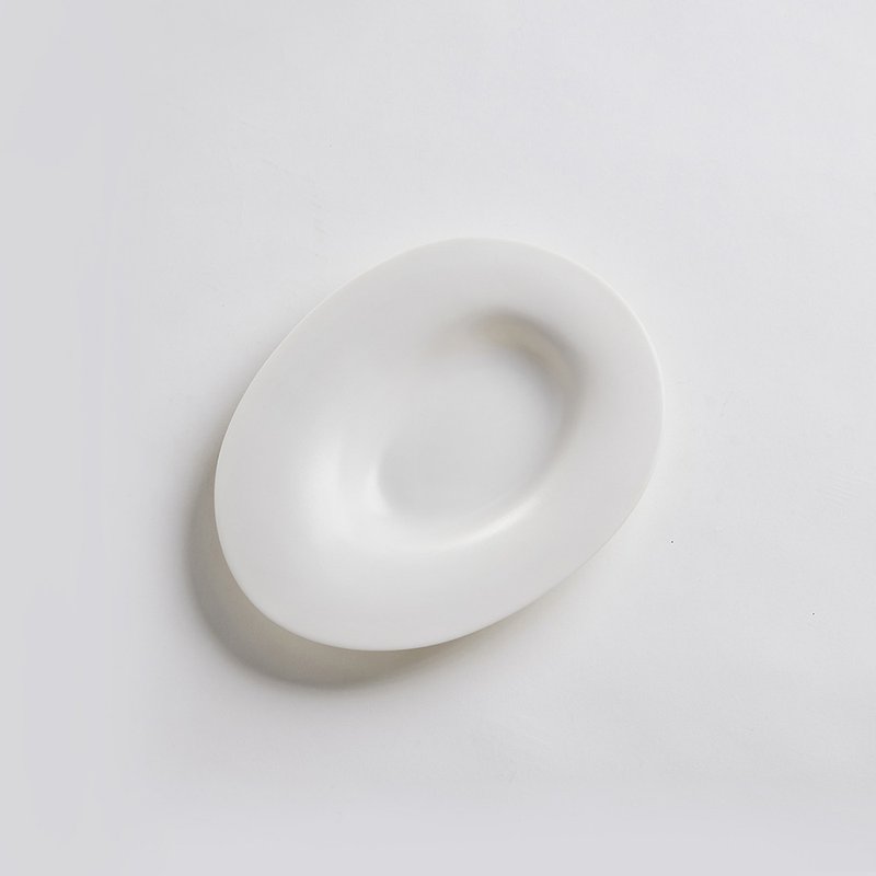 【3,co】海洋椭圆盘(小) - 白 - 浅碟/小碟子 - 瓷 白色