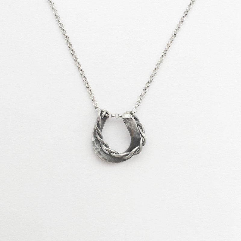 订制款式-双层马蹄铁纯银项链 - 项链 - 其他金属 银色
