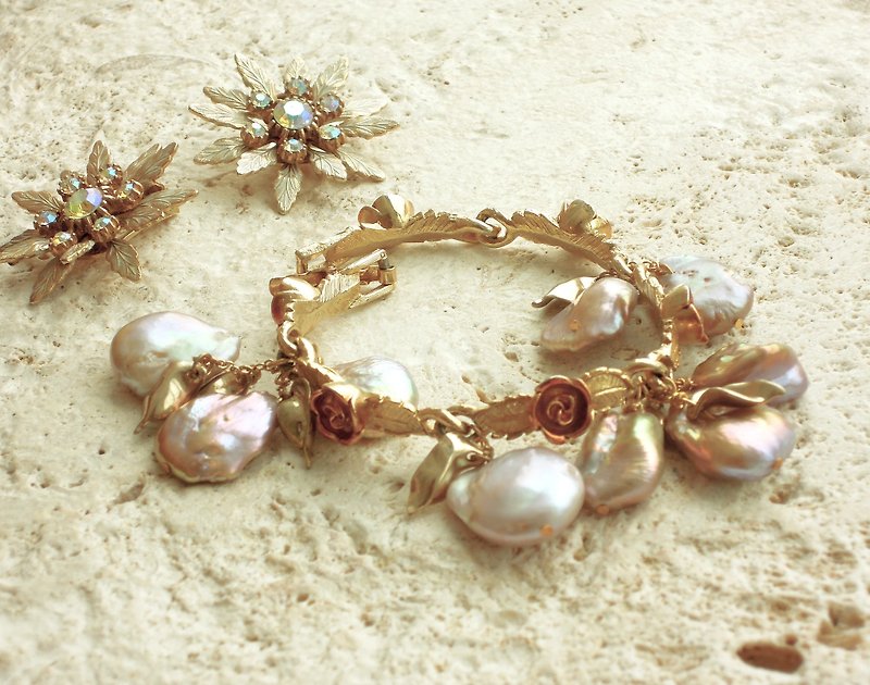 玫瑰色珍珠·古董手链 - 手链/手环 - 其他材质 粉红色
