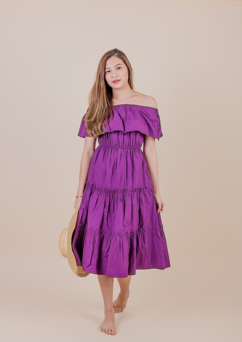 LILY DRESS / Grape - 洋装/连衣裙 - 其他材质 紫色