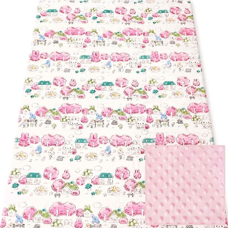 Minky多功能 点点颗粒 携带毯婴儿毯冷气毯被 粉色-乡间小屋 - 婴儿床上用品 - 棉．麻 粉红色