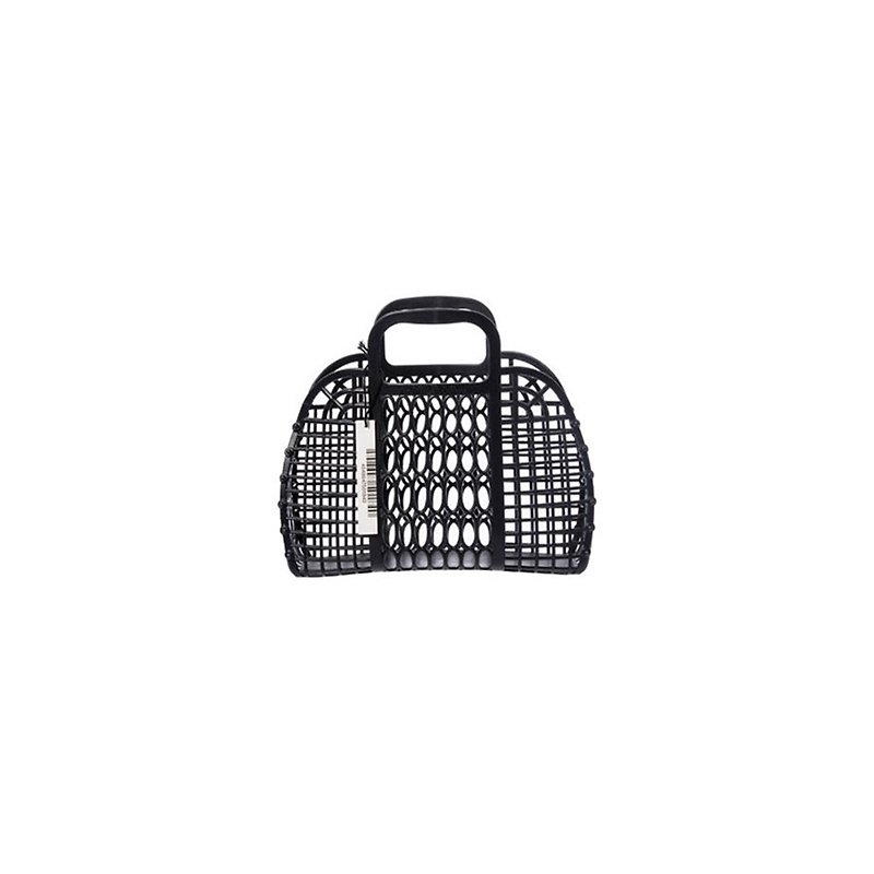 PLASTIC MARKET BAG Small Black 简约交织购物篮 - 小 / 黑色 - 手提包/手提袋 - 塑料 黑色