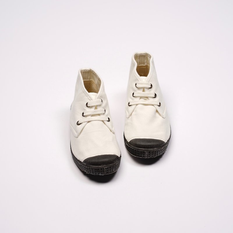 西班牙帆布鞋 CIENTA U60997 05 白色 黑底 经典布料 童鞋 Chukka - 童装鞋 - 棉．麻 白色