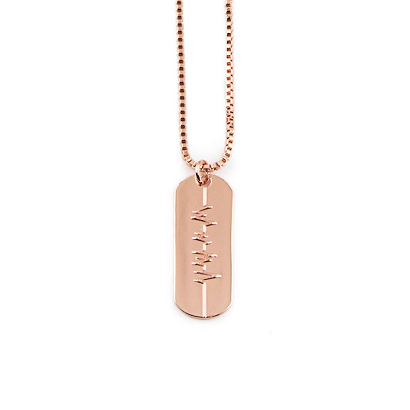 玫瑰金心电图项链 Rose Gold ECG Necklace - 项链 - 其他金属 