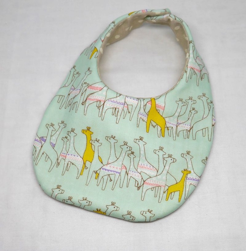 Japanese Handmade 8-layer-gauze Baby Bib - 围嘴/口水巾 - 棉．麻 绿色