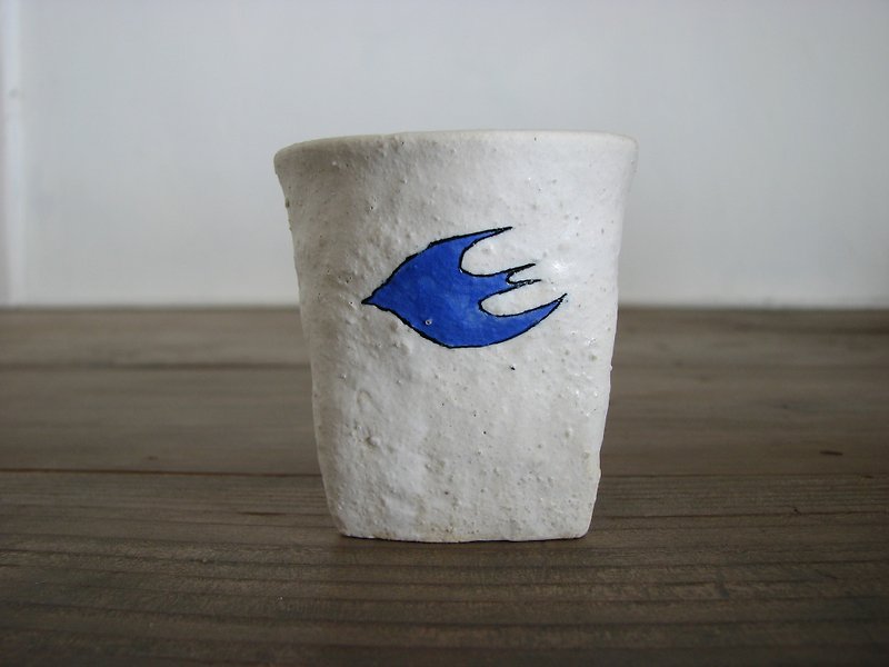青い鳥と月　デミカップ - 咖啡杯/马克杯 - 陶 白色