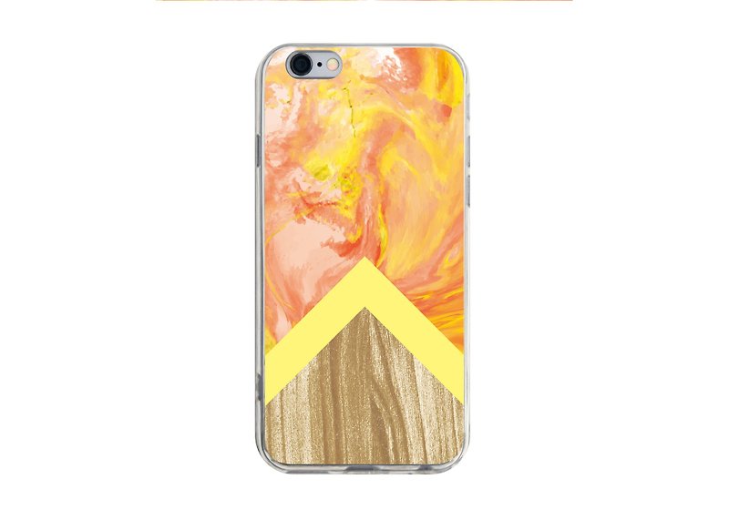 橙木云石纹透明手机壳iPhone13 12 11 X Max三星华为小米PCTP-AM8 - 手机壳/手机套 - 塑料 橘色