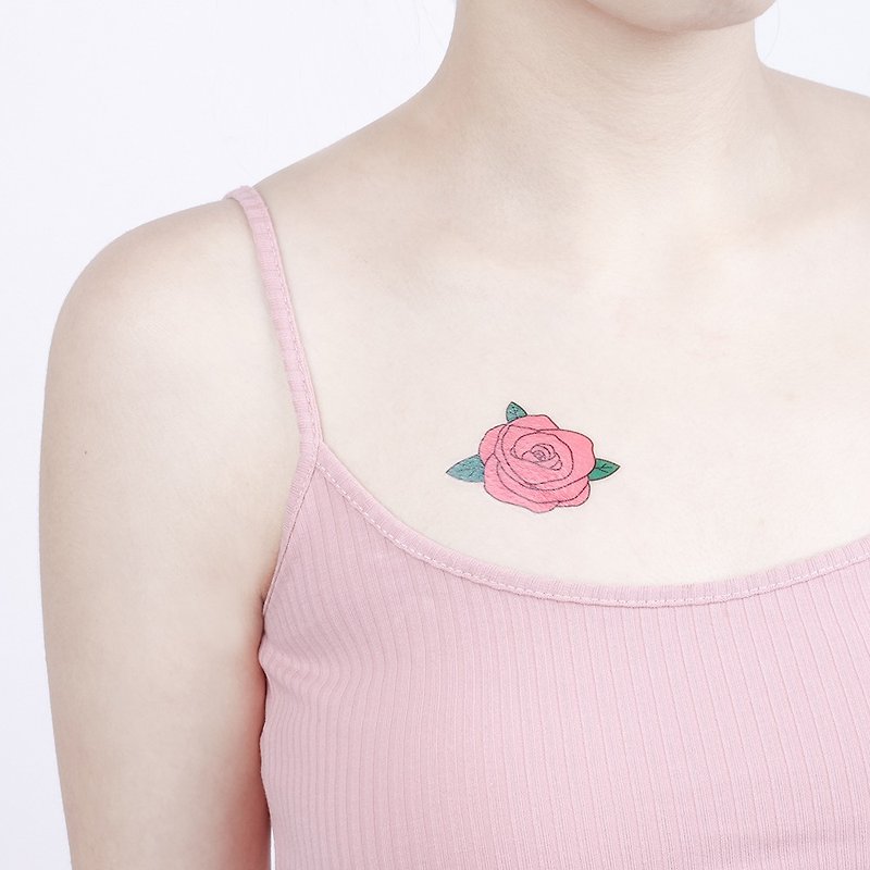 刺青纹身贴纸 / 粉红玫瑰 Surprise Tattoos - 纹身贴 - 纸 粉红色