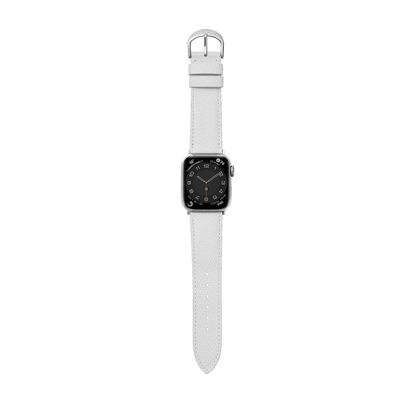 台湾制 Apple Watch 小格纹 真皮 表带 复刻白 - 表带 - 真皮 白色