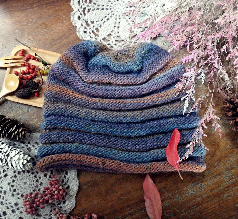 Handmade手作-阶梯层层-毛线编织毛帽 - 帽子 - 羊毛 
