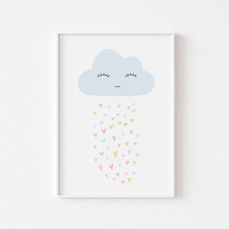 Cute cloud print for nursery decor, Didital download, Nursery wall art