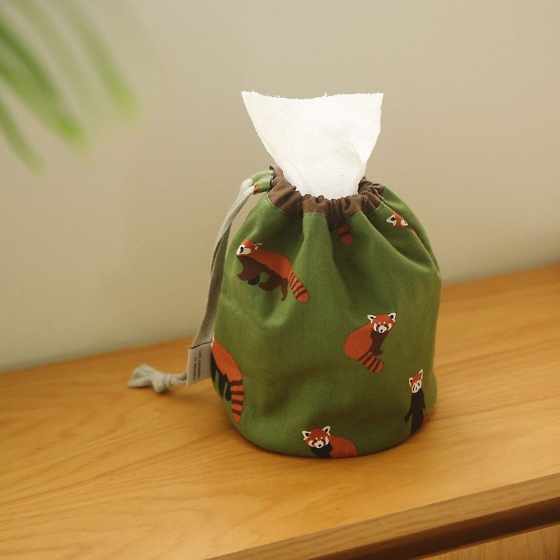 Dailylike 小笼包卷筒束口袋-09红熊猫,E2D43229 - 收纳用品 - 棉．麻 绿色