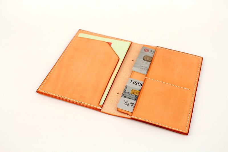 MOOS 意大利原色植鞣牛革 护照皮套 - 皮夹/钱包 - 真皮 金色