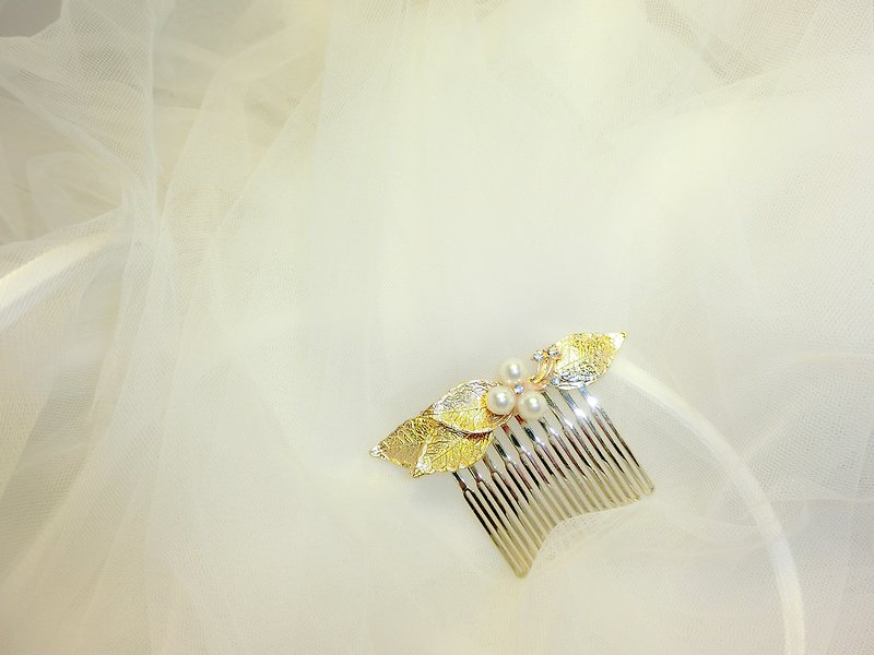 戴上幸福的饰 珍珠港系列-新娘发梳.法国梳.自助婚礼-小调 - 发饰 - 其他金属 