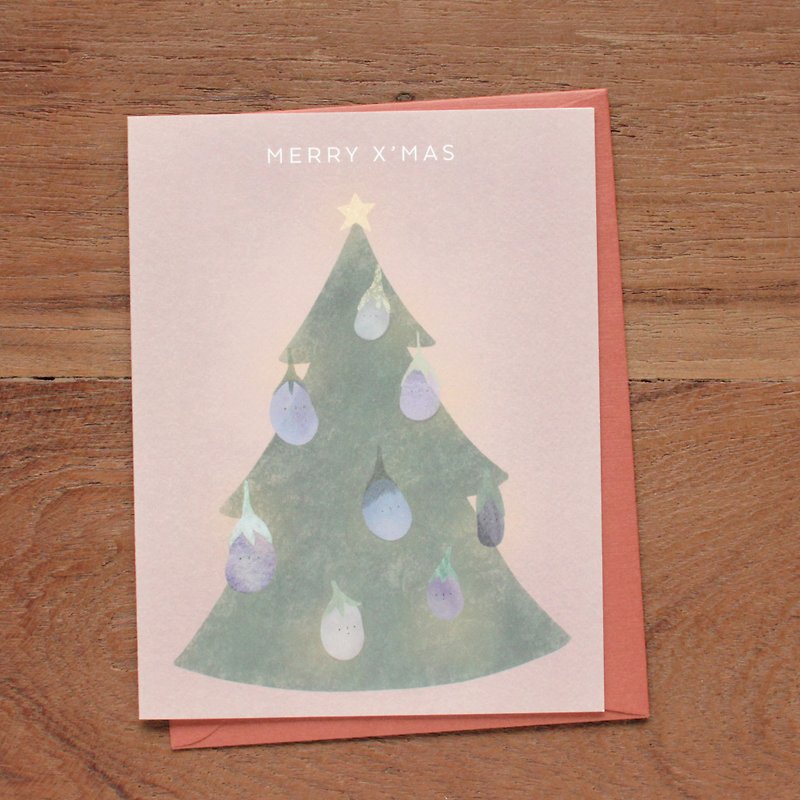 The Aubergines - Merry X'Mas Greeting Card - 卡片/明信片 - 纸 紫色